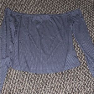 Ribbed off the shoulder top